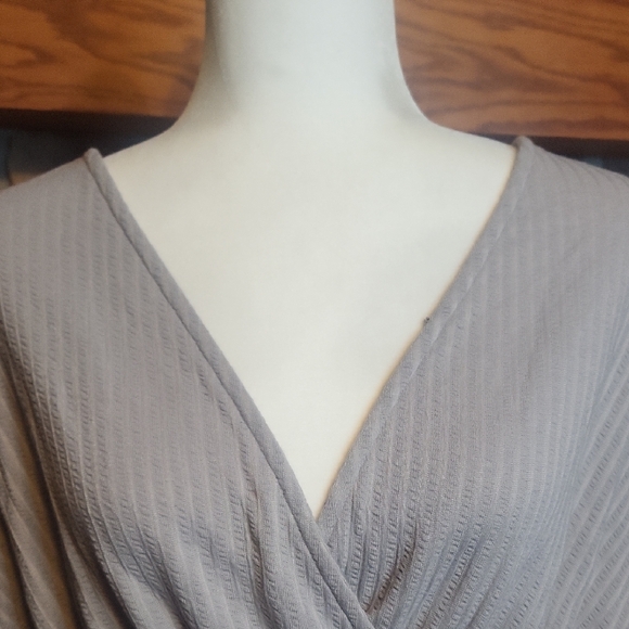 Maurices Heather Gray Flutter Sleeve Blouse - Picture 3 of 8